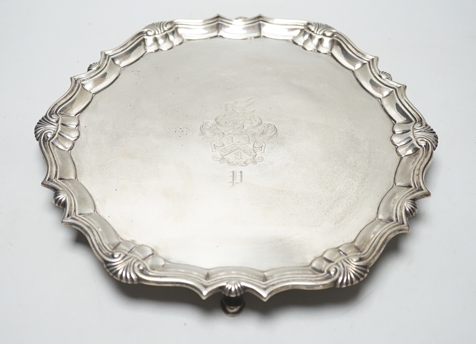 A George II silver salver, by Robert Abercromby, London, 1739, 28.8cm, 24.8oz.